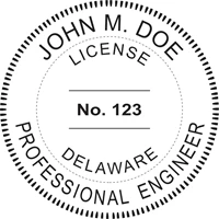 engineer seal - pre inked stamp - delaware