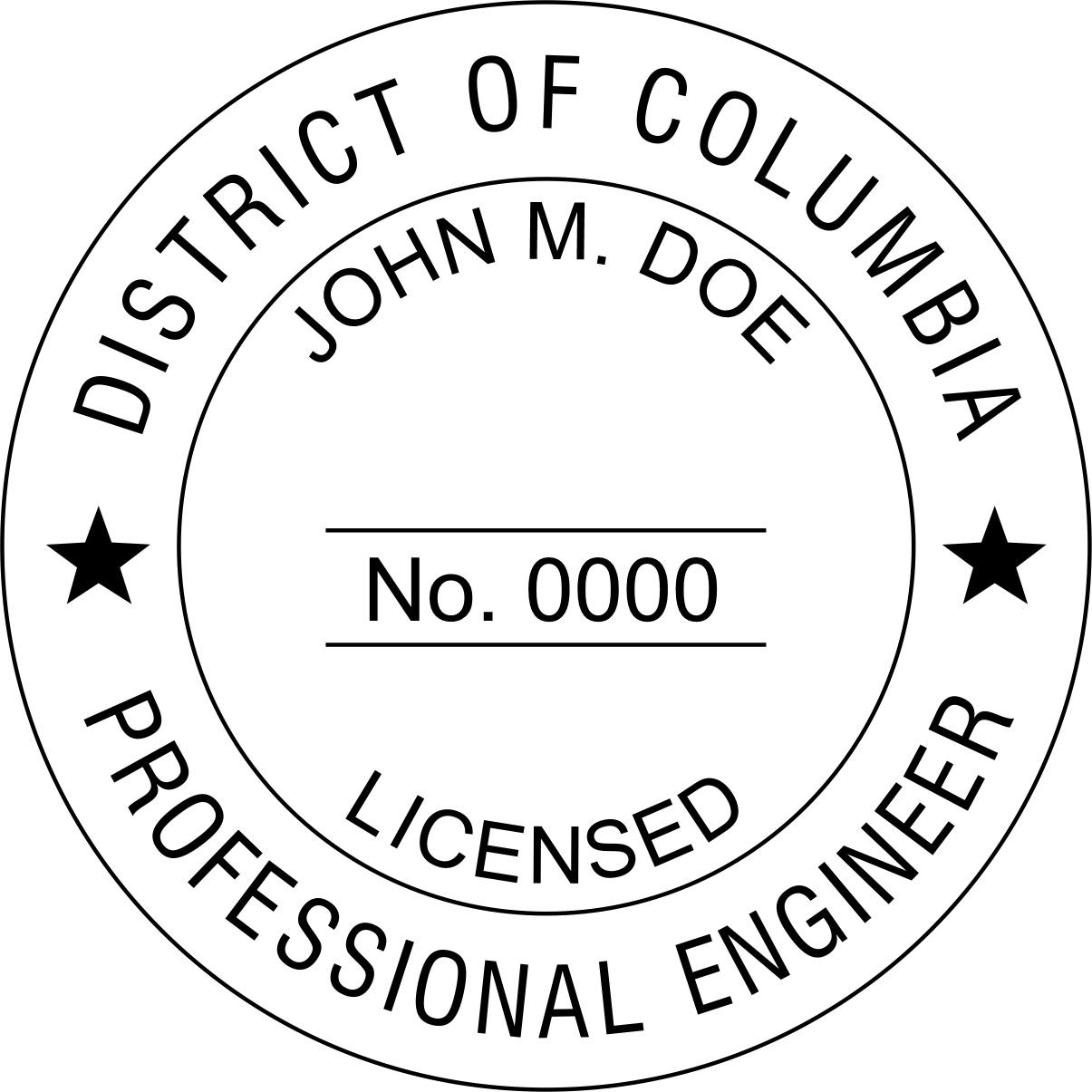 engineer seal - pre inked stamp - dist of columbia