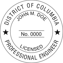 Engineer Seal - Pre Inked Stamp - Dist of Columbia