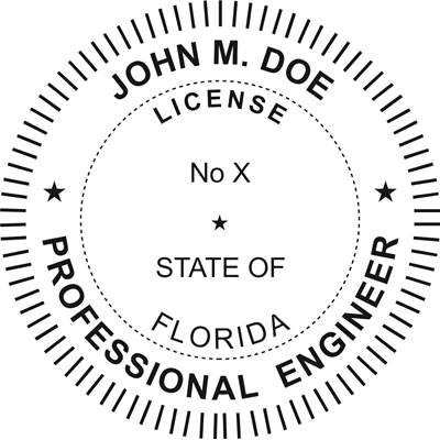 Engineer Seal - Pre Inked Stamp - Florida
