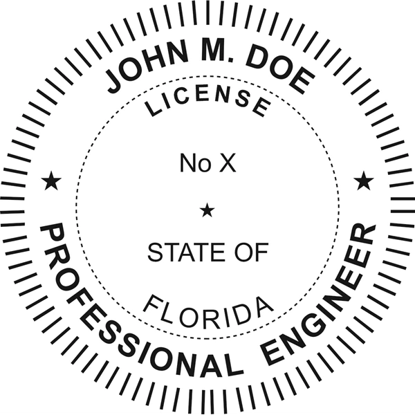 Engineer Seal - Wood Stamp - Florida