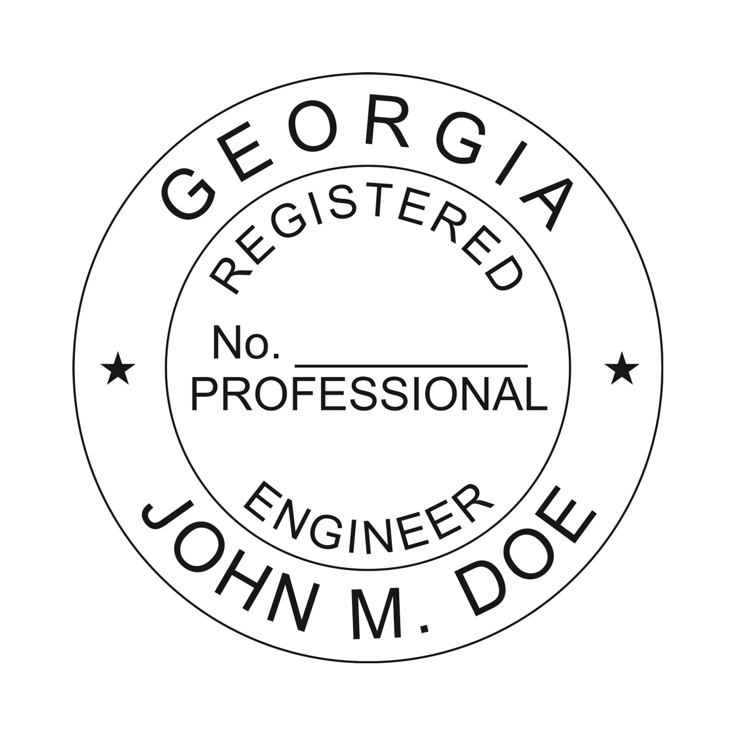 Engineer Seal - Pre Inked Stamp - Georgia