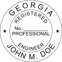 Engineer Seal - Pre Inked Stamp - Georgia