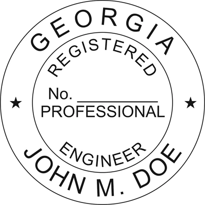 Engineer Seal - Wood Stamp - Georgia