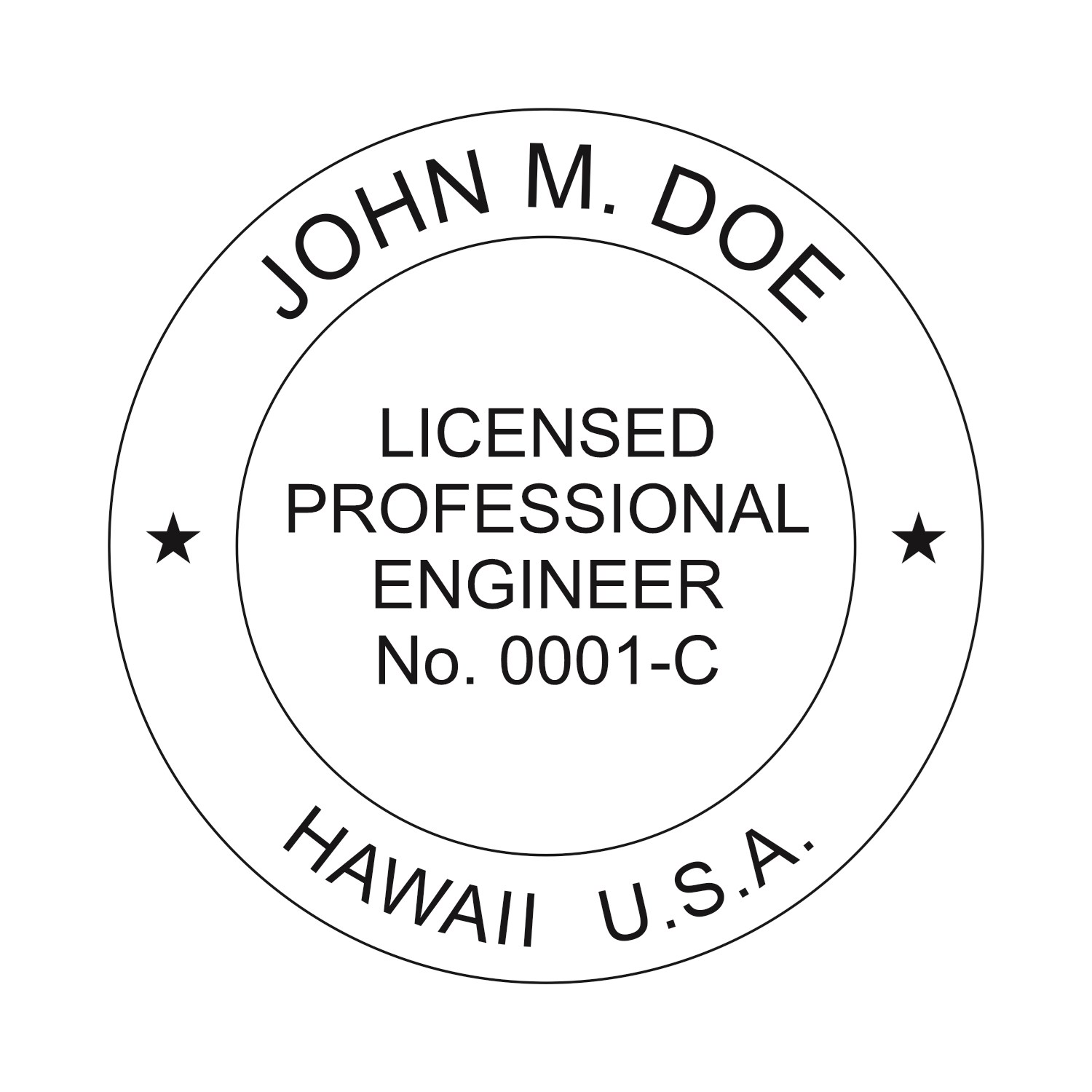 Engineer Seal - Wood Stamp - Hawaii