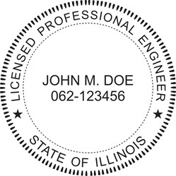 Engineer Seal - Wood Stamp - Illinois