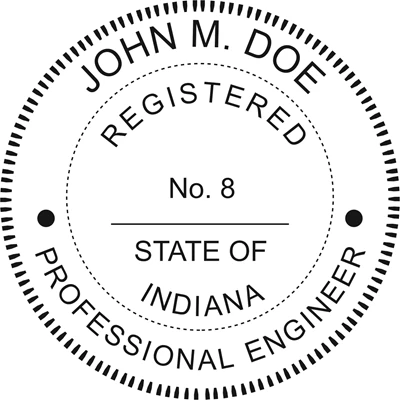 Engineer Seal - Wood Stamp - Indiana