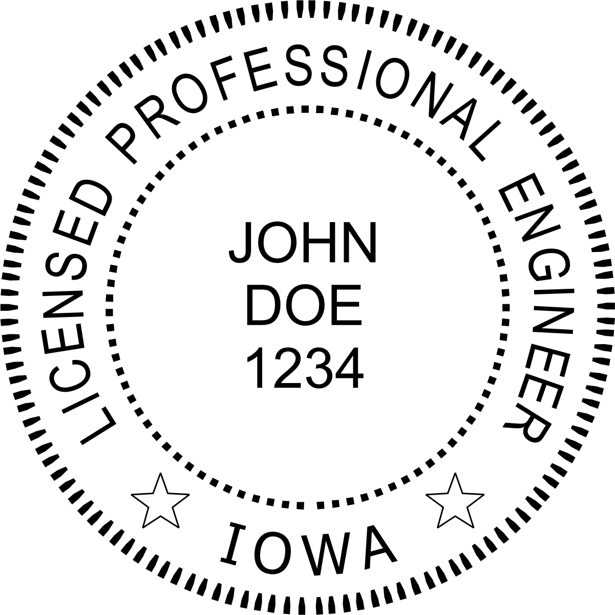 engineer seal - wood stamp - iowa