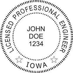 Engineer Seal - Wood Stamp - Iowa