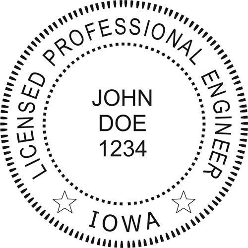 Engineer Seal - Pre Inked Stamp - Iowa