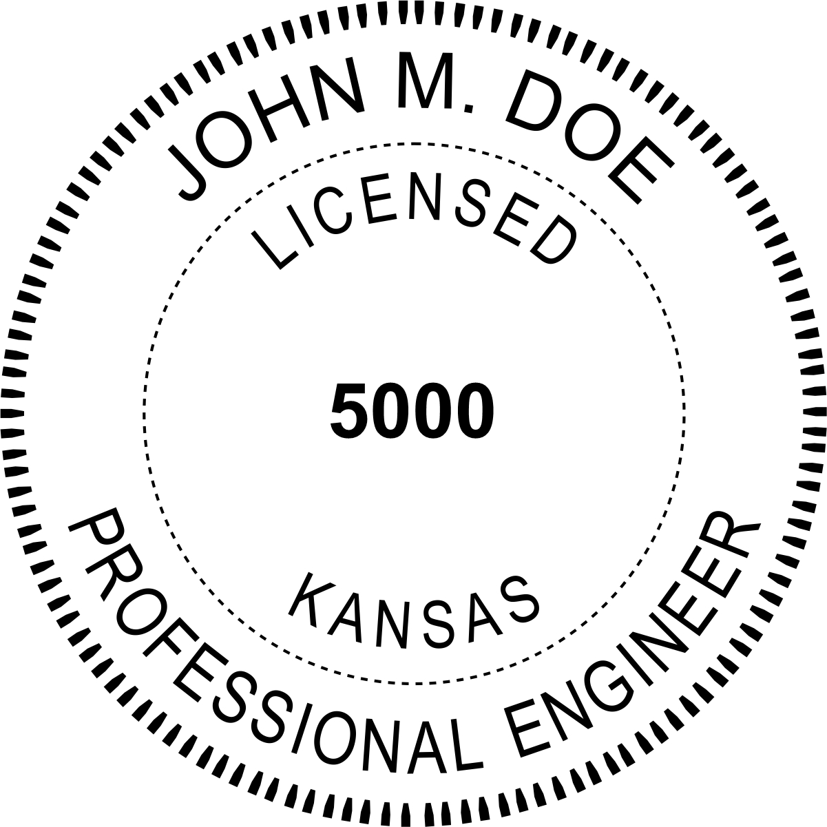 engineer seal - wood stamp - kansas