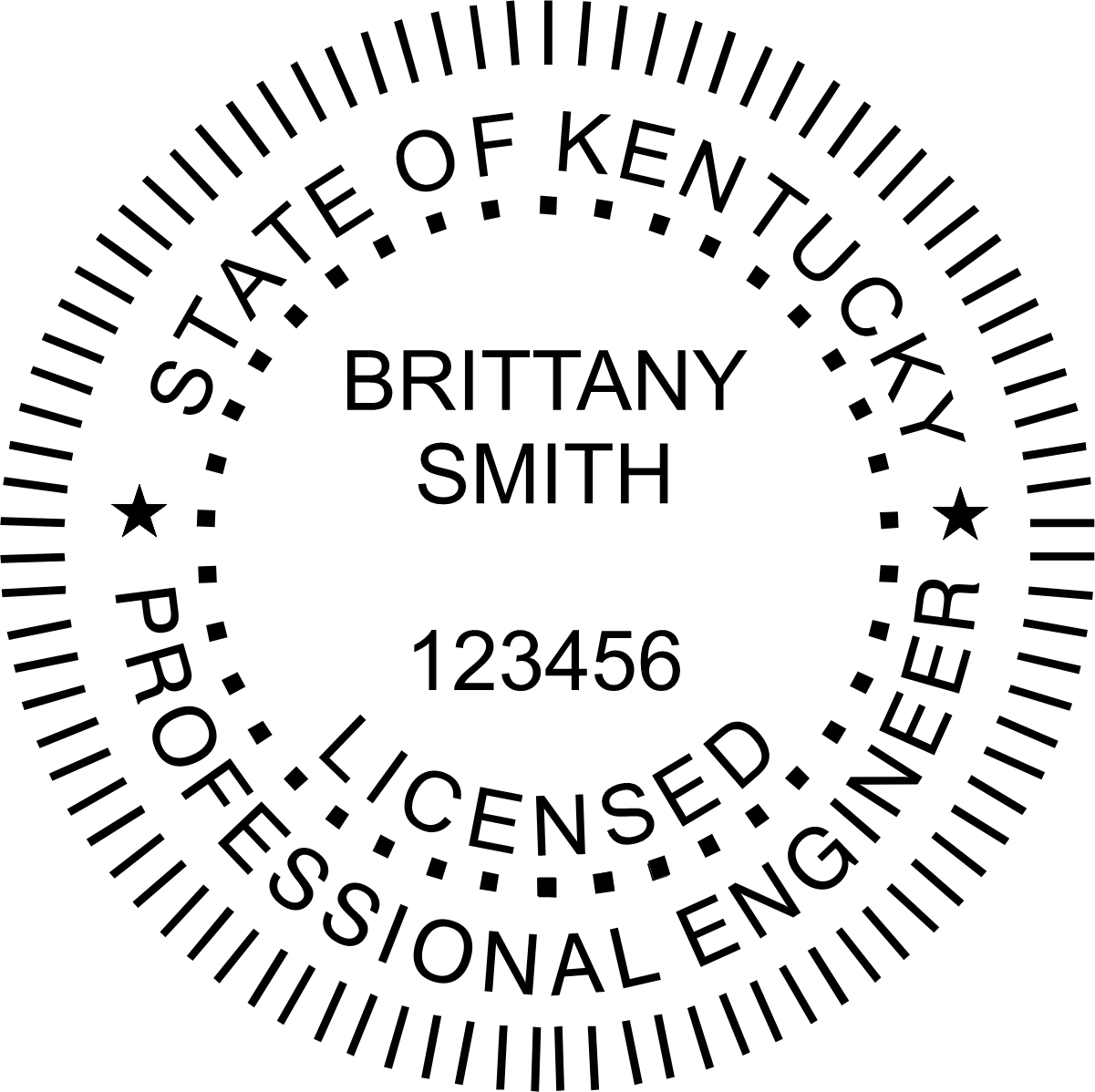 Engineer Seal - Pre Inked Stamp - Kentucky