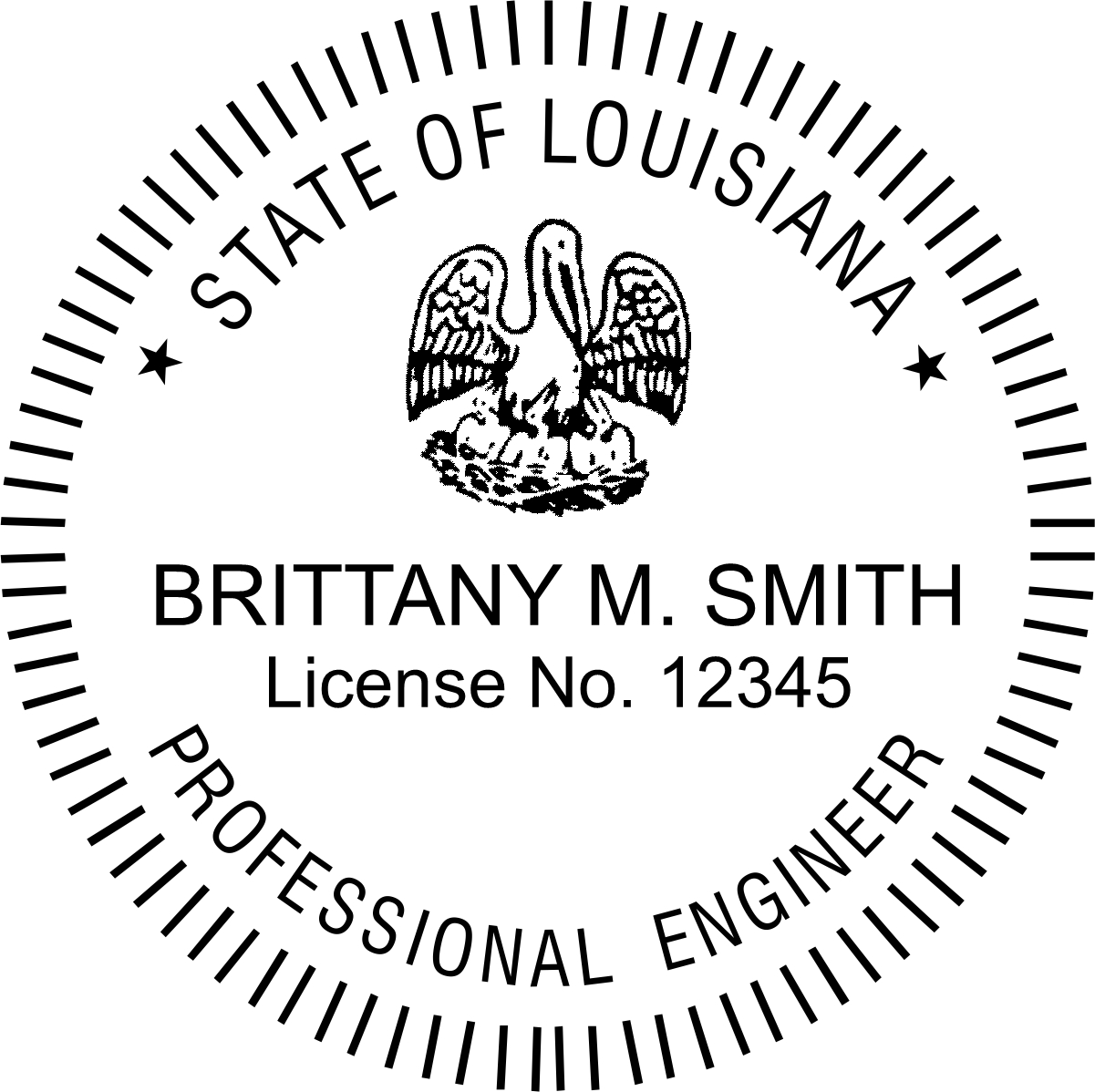 engineer seal - wood stamp - louisiana