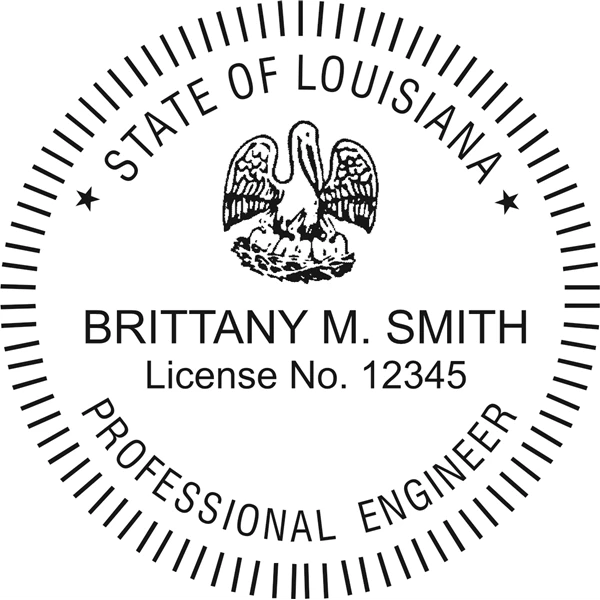 Engineer Seal - Wood Stamp - Louisiana