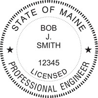 Engineer Seal - Wood Stamp - Maine