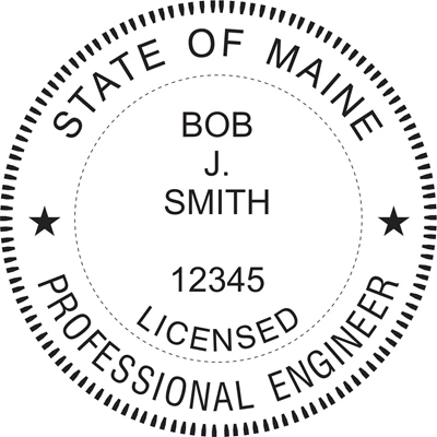 Engineer Seal - Pre Inked Stamp - Maine