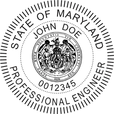 Engineer Seal - Pre Inked Stamp - Maryland
