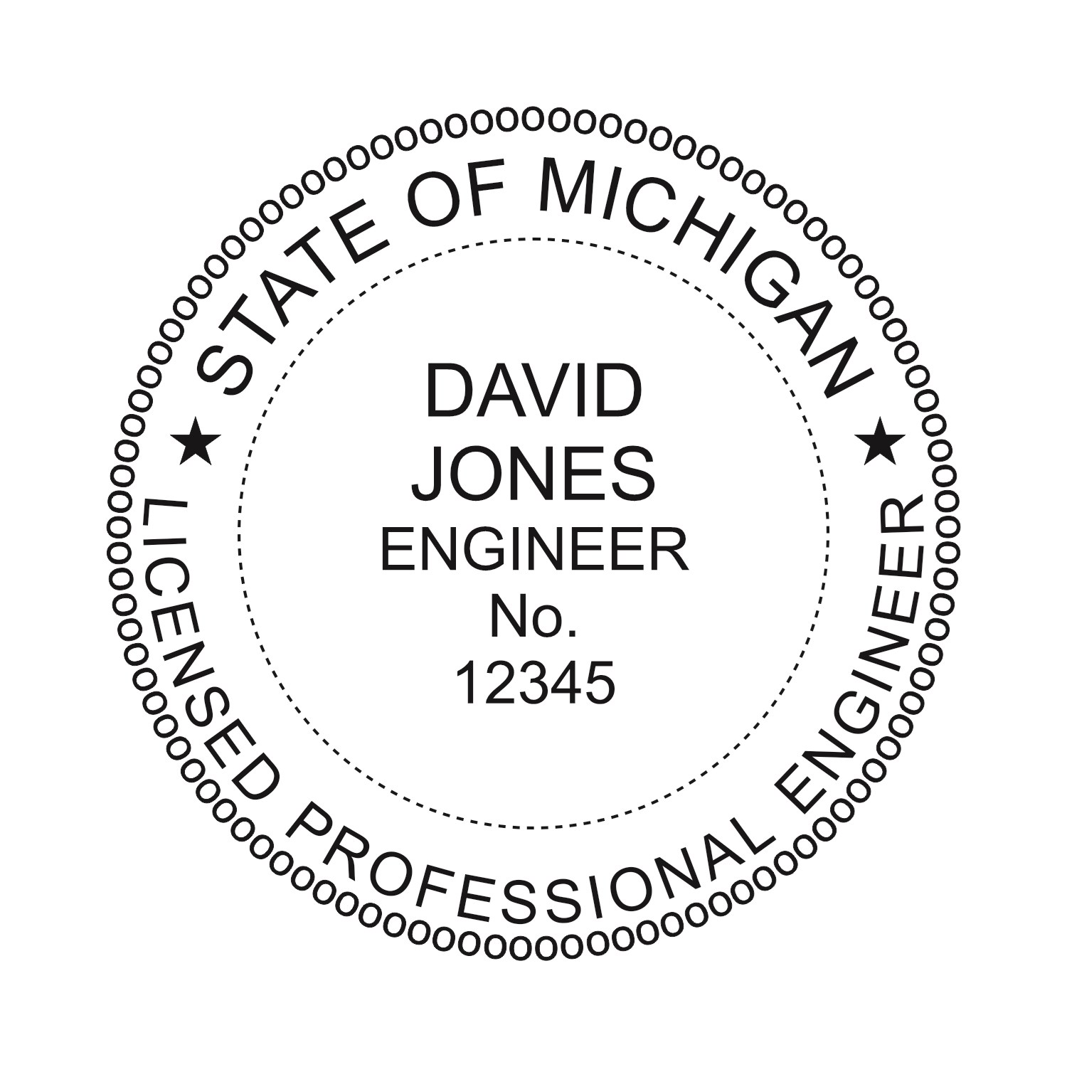 Engineer Seal - Pre Inked Stamp - Michigan