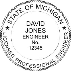 Engineer Seal - Wood Stamp - Michigan