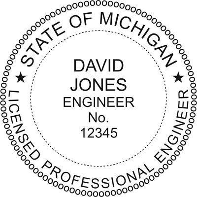 Engineer Seal - Pre Inked Stamp - Michigan