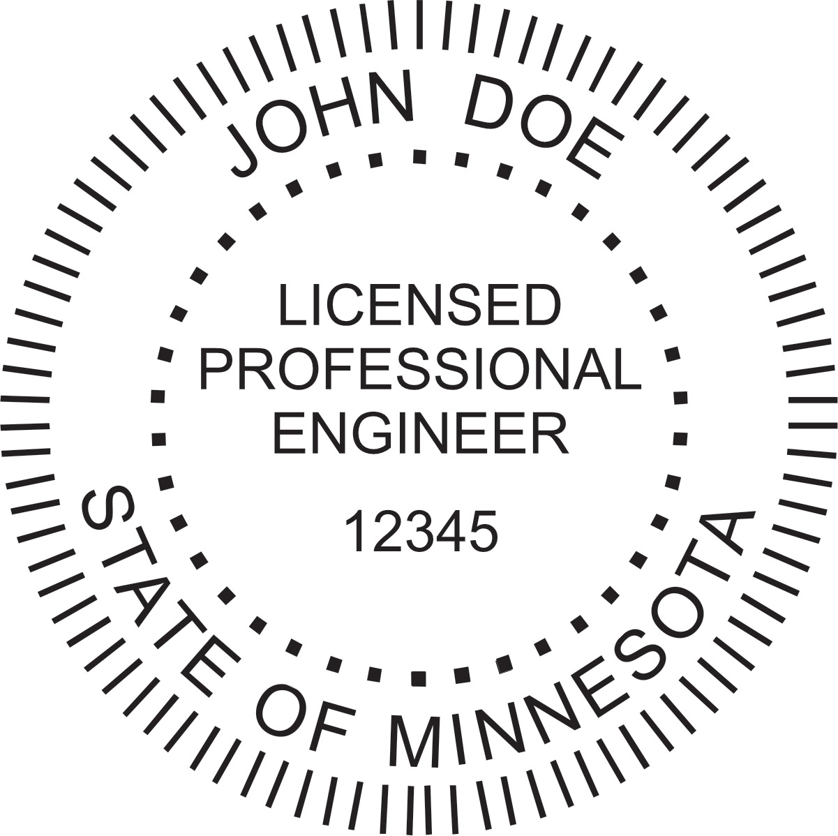 Engineer Seal - Pre Inked Stamp - Minnesota