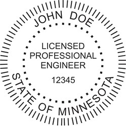 Engineer Seal - Pre Inked Stamp - Minnesota