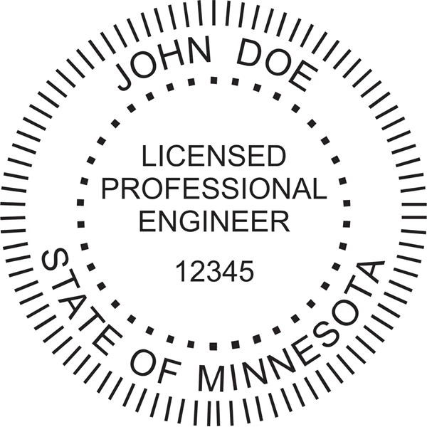 Engineer Seal - Pre Inked Stamp - Minnesota