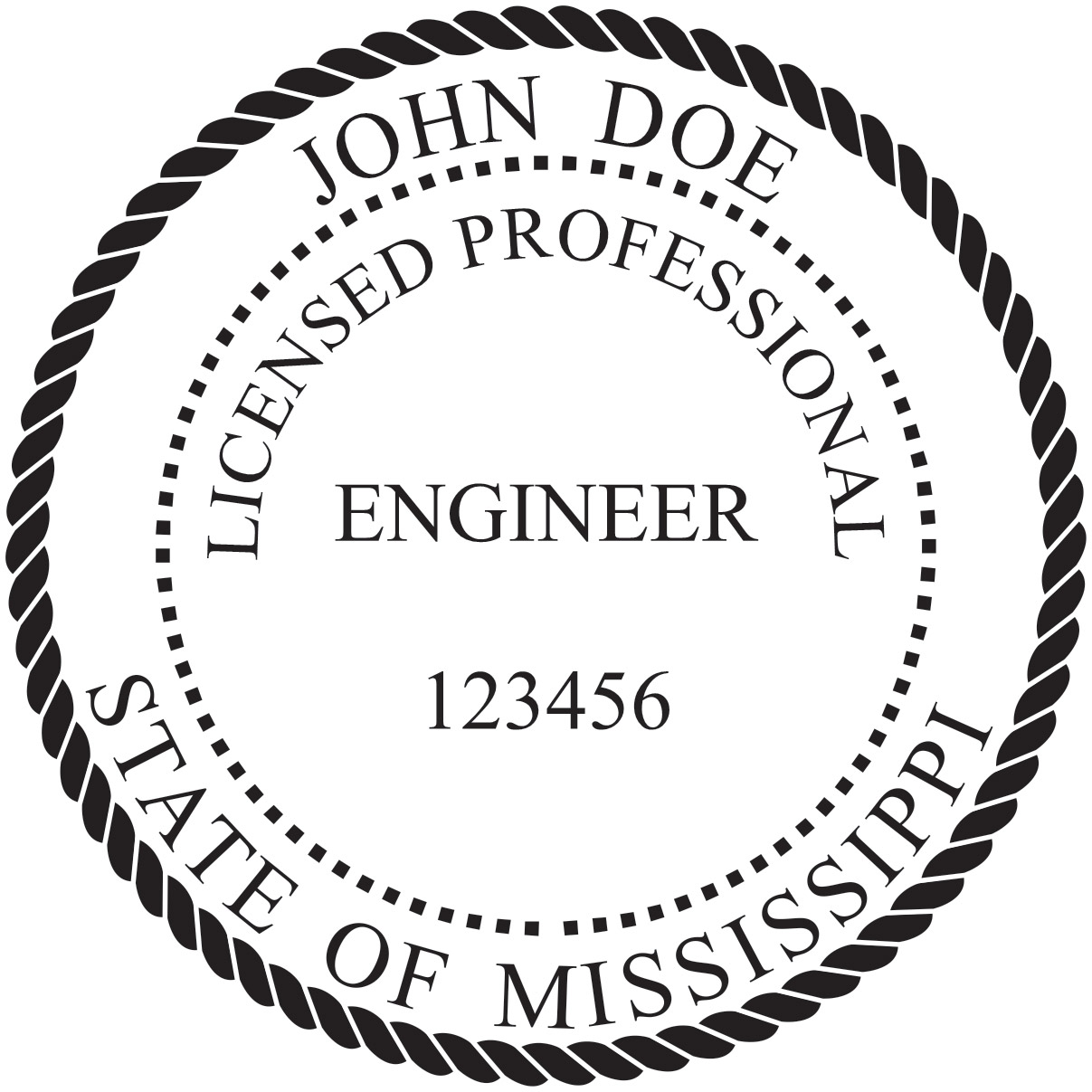 engineer seal - wood stamp - mississippi