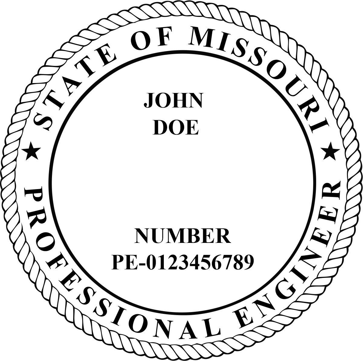 engineer seal - pre inked stamp - missouri