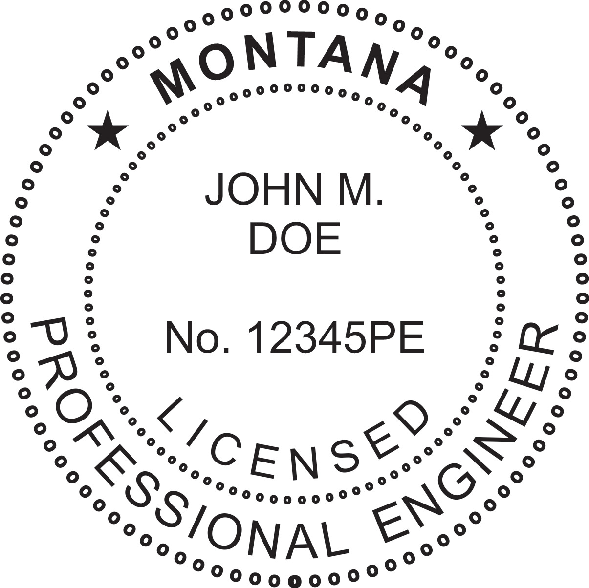 engineer seal - pre inked stamp - montana