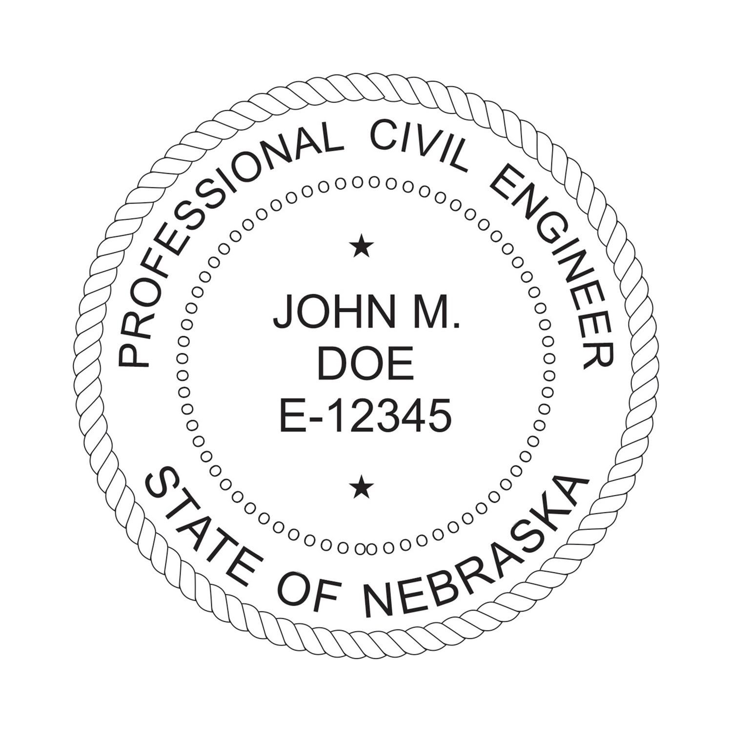 Engineer Seal - Wood Stamp - Nebraska