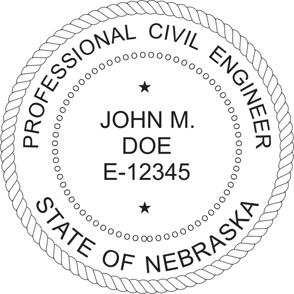 engineer seal - wood stamp - nebraska