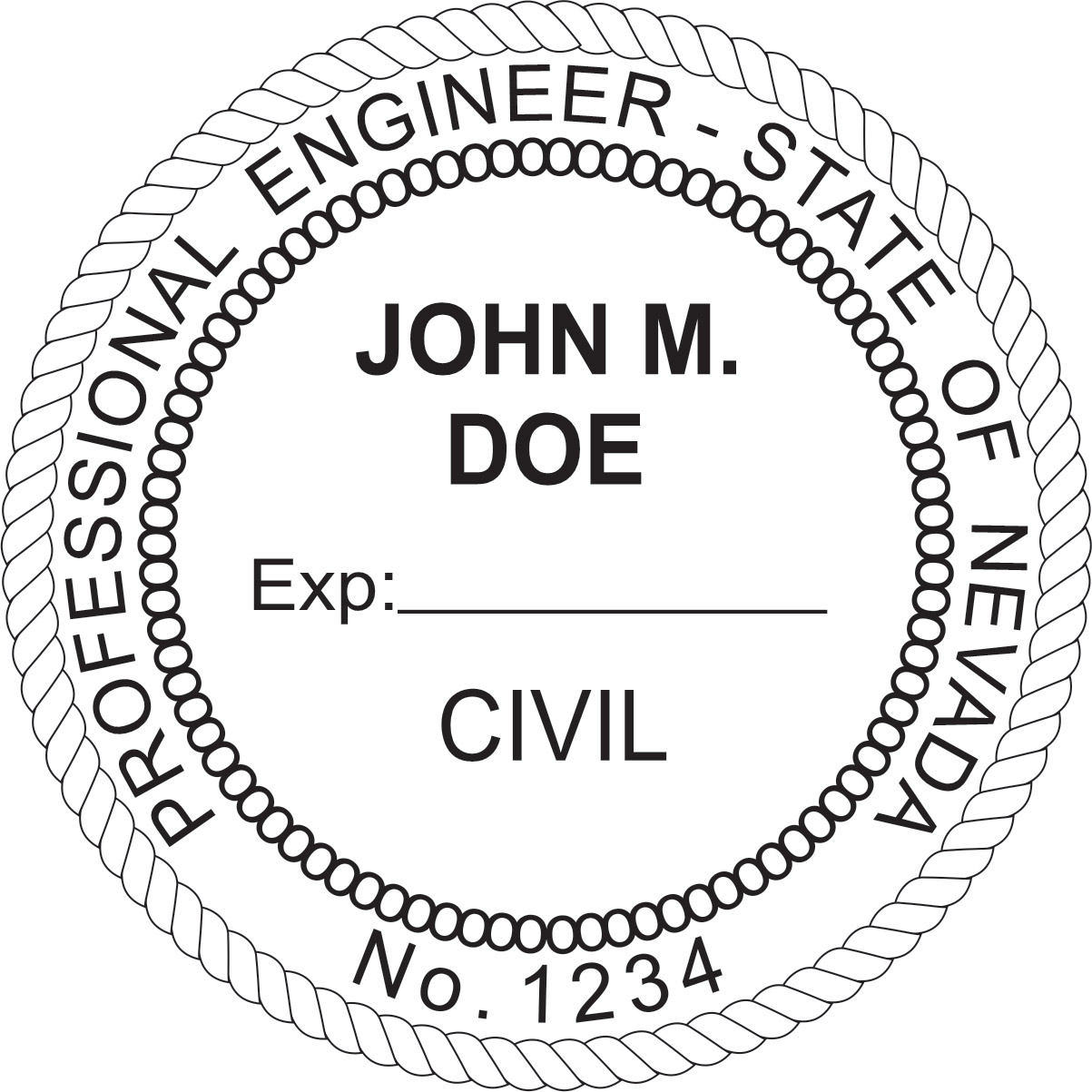 engineer seal - wood stamp - nevada