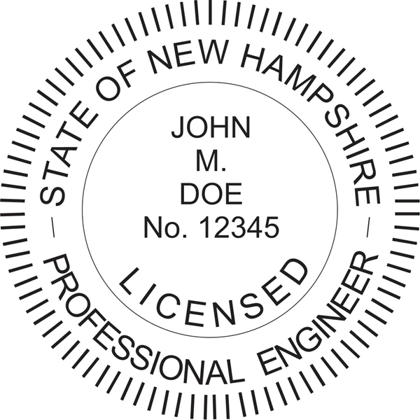 Engineer Seal - Wood Stamp - New Hampshire
