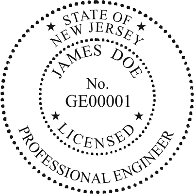Engineer Seal - Wood Stamp - New Jersey