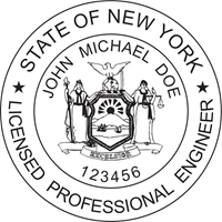 engineer seal - wood stamp - new york