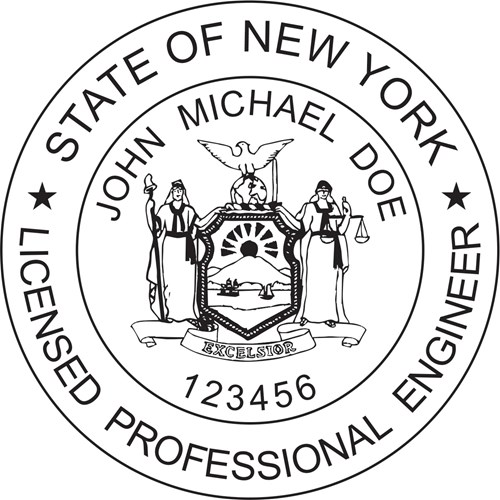 Engineer Seal - Pre Inked Stamp - New York