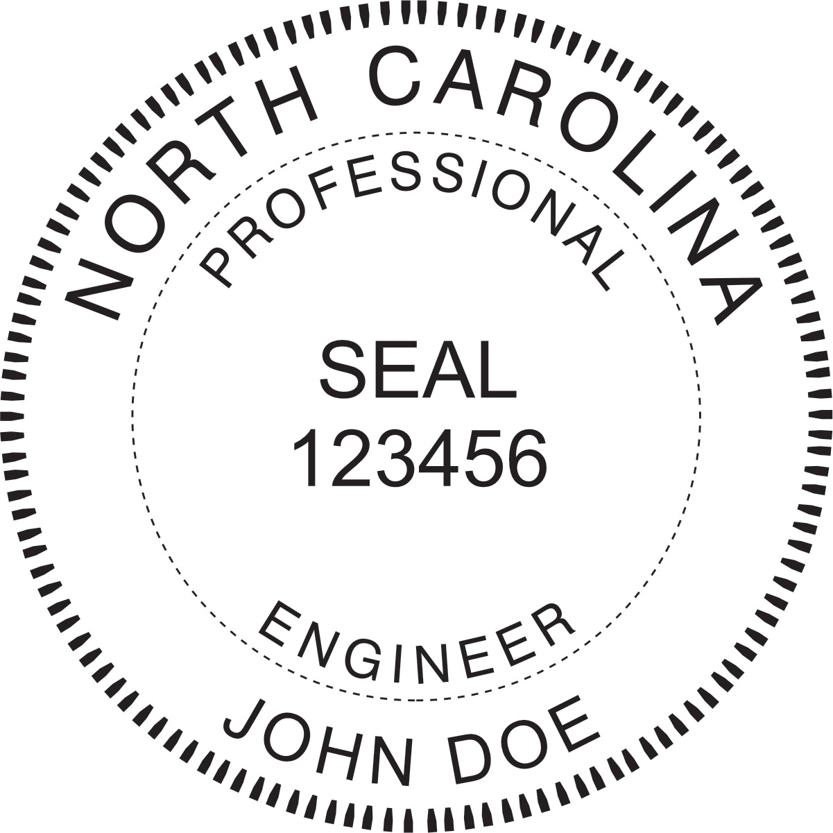 Engineer Seal - Pre Inked Stamp - North Carolina