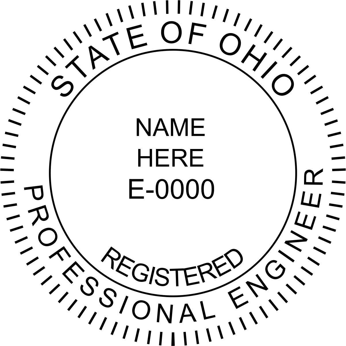 engineer seal - pre inked stamp - ohio