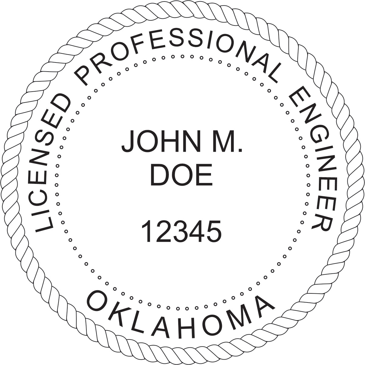 engineer seal - wood stamp - oklahoma