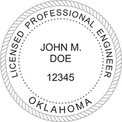 Engineer Seal - Wood Stamp - Oklahoma