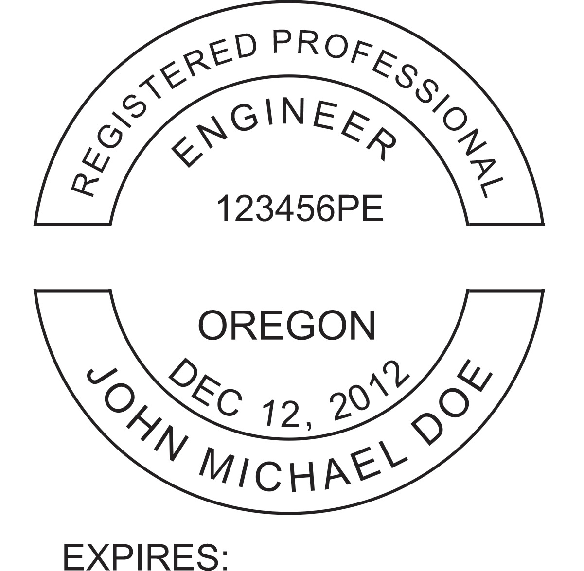 Engineer Seal - Pre Inked Stamp - Oregon