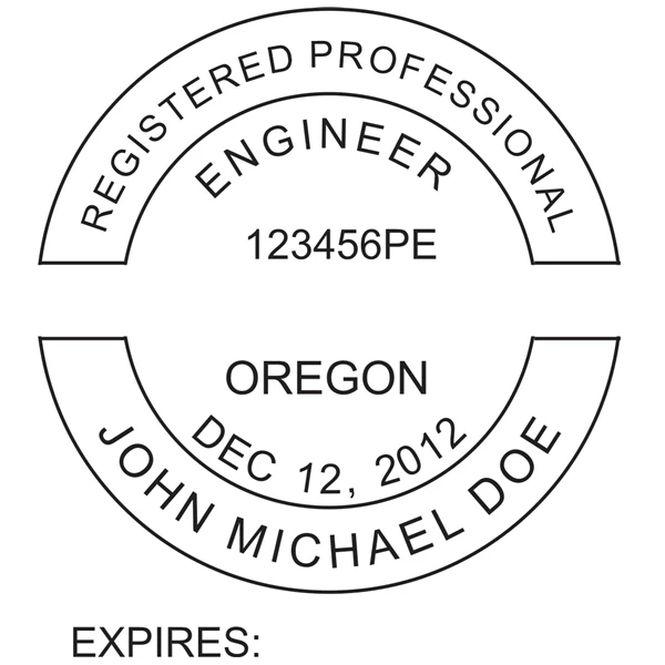 engineer seal - pre inked stamp - oregon