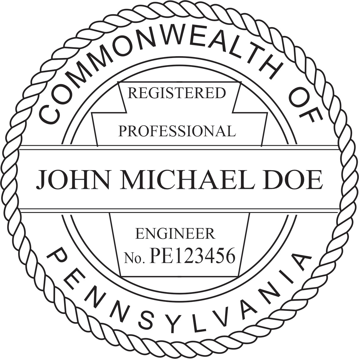 engineer seal - pre inked stamp - pennsylvania