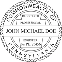 engineer seal - pre inked stamp - pennsylvania