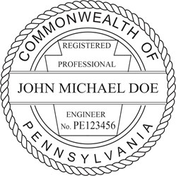 Engineer Seal - Wood Stamp - Pennsylvania