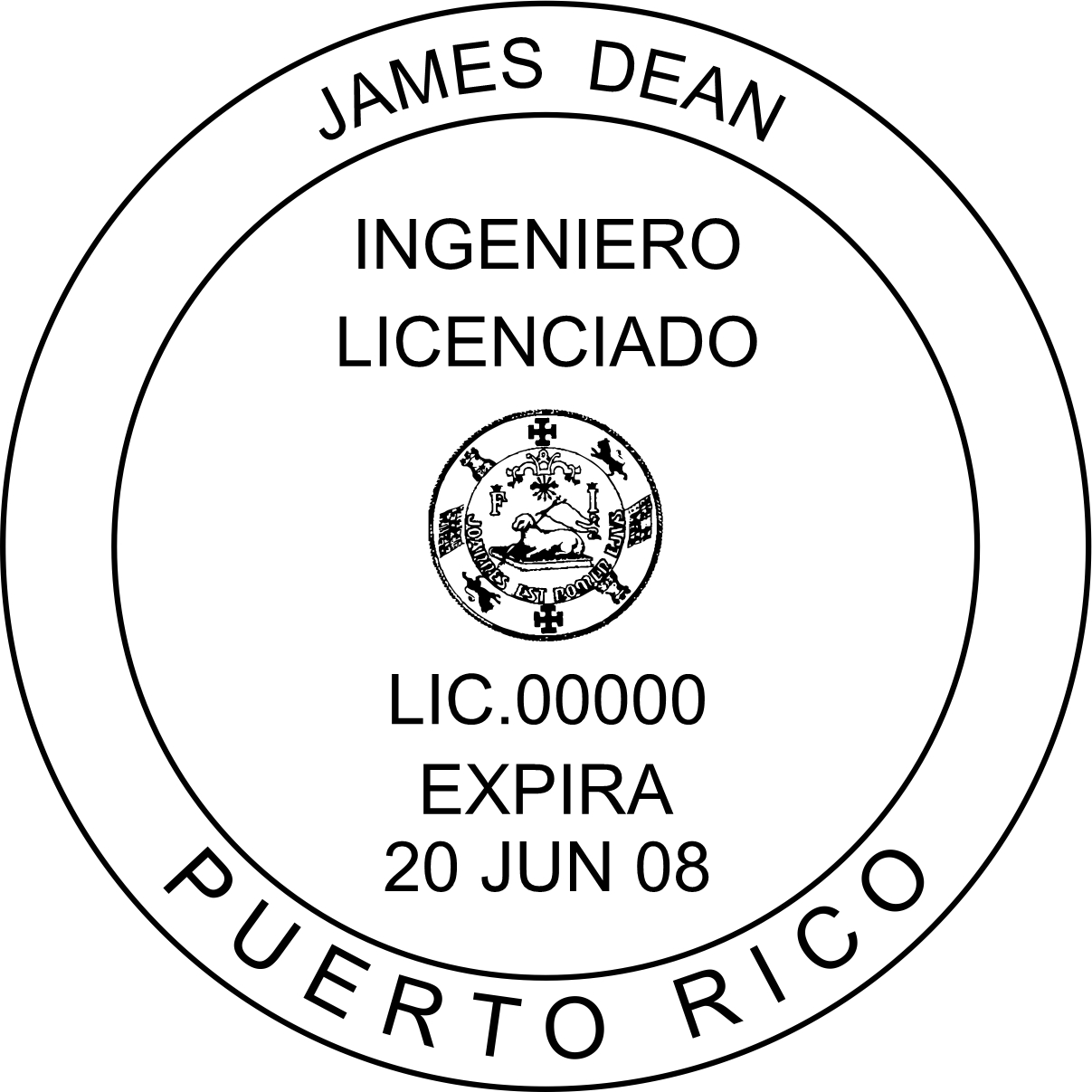 Engineer Seal - Wood Stamp - Puerto Rico