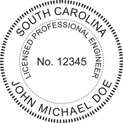 Engineer Seal - Wood Stamp - South Carolina