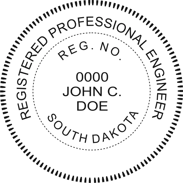 Engineer Seal - Wood Stamp - South Dakota