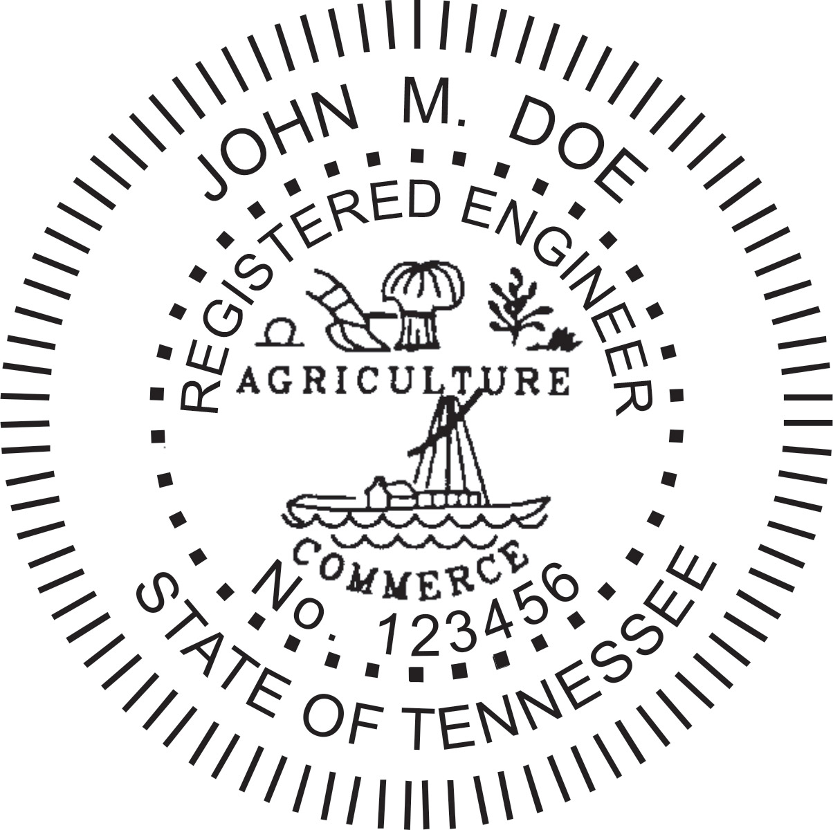 engineer seal - pre inked stamp - tennessee